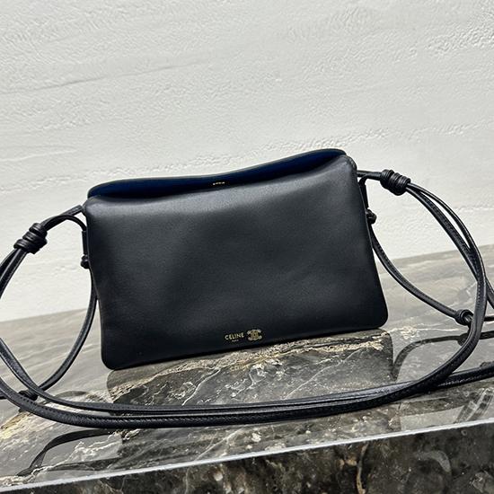 Celine Lambskin Trio Flap Black 10P862