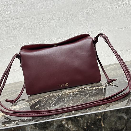 Celine Lambskin Trio Flap Syrah10P862