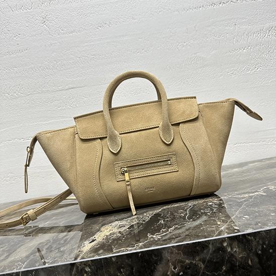 Celine Suede Small New Luggage Beige 124213