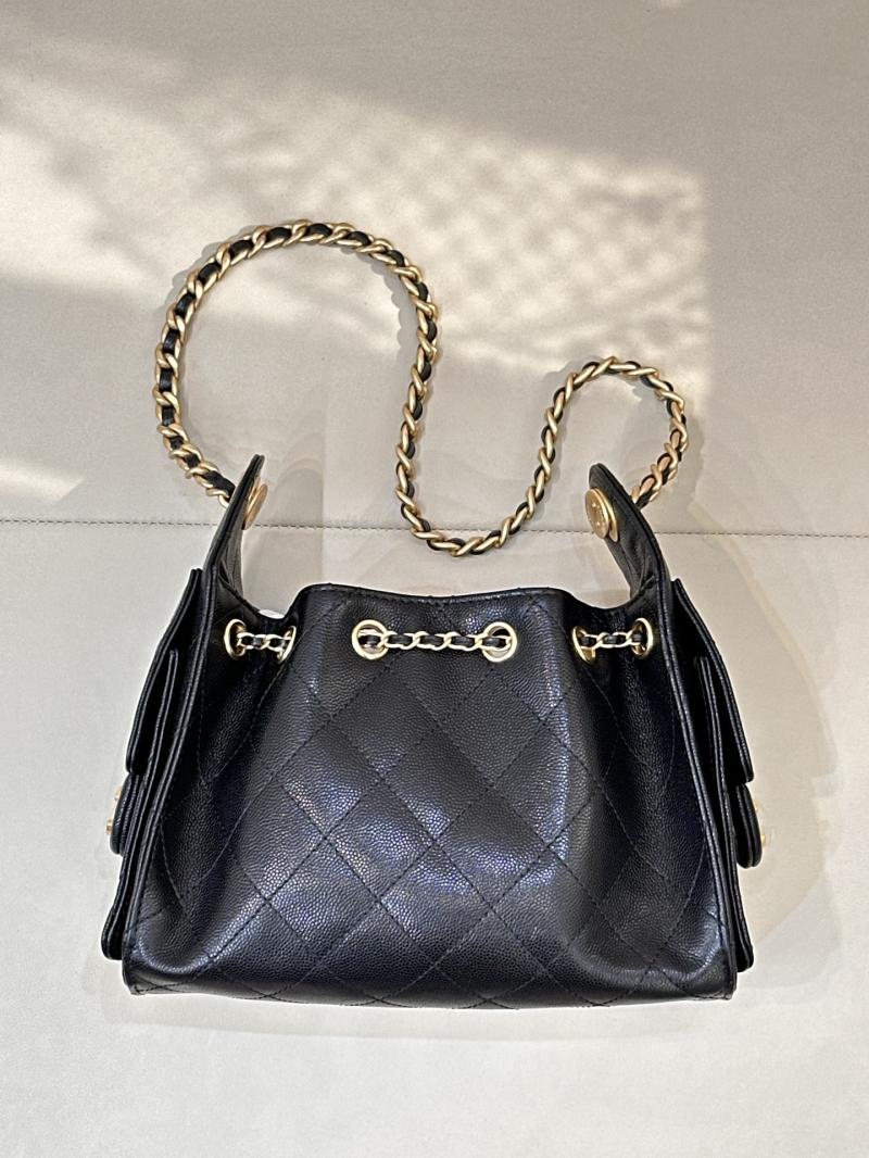 Chanel 25 Mini Handbag Black with Gold AS5631