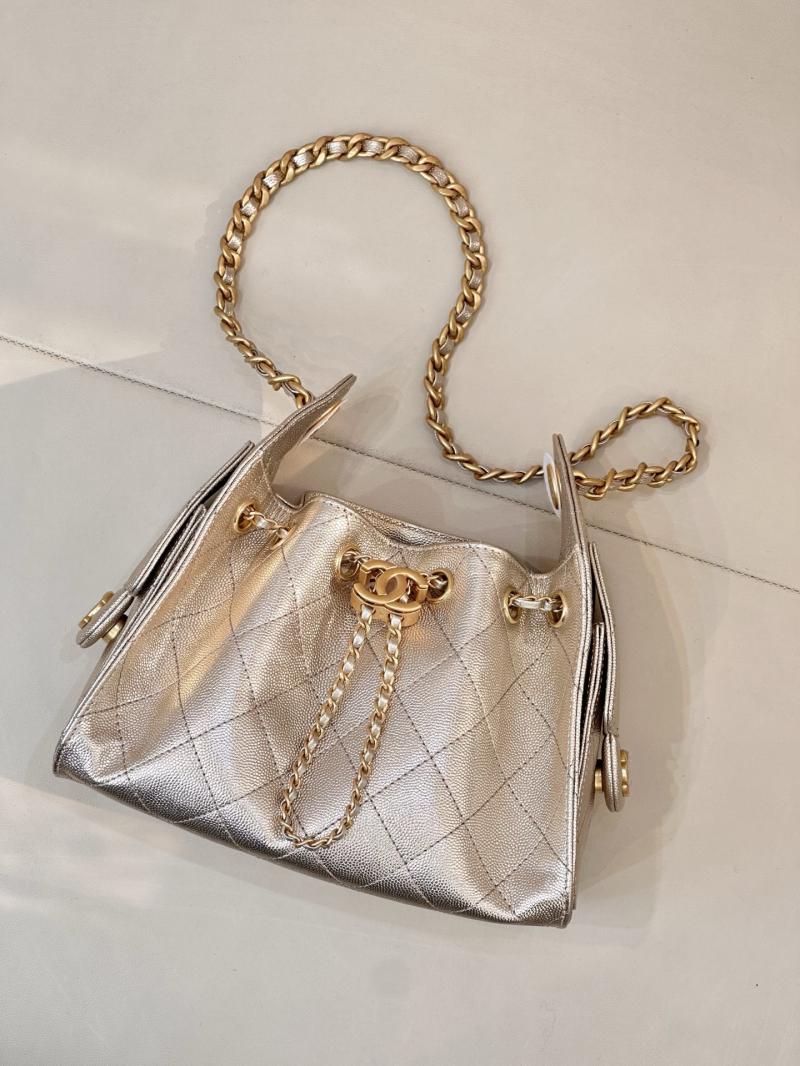 Chanel 25 Mini Handbag Champagne Gold AS5631