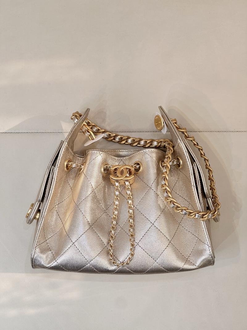 Chanel 25 Mini Handbag Champagne Gold AS5631