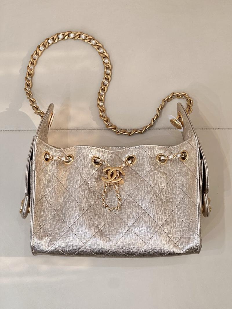 Chanel 25 Mini Handbag Champagne Gold AS5631