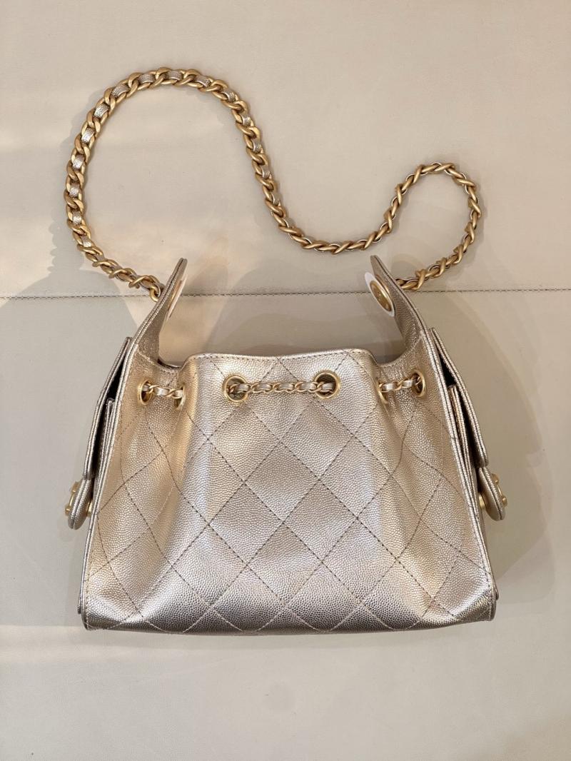 Chanel 25 Mini Handbag Champagne Gold AS5631