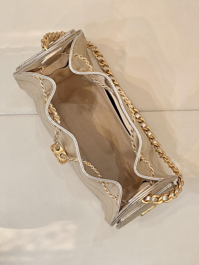 Chanel 25 Mini Handbag Champagne Gold AS5631