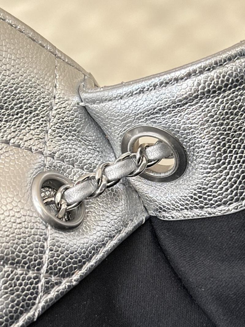 Chanel 25 Mini Handbag Silver AS5631