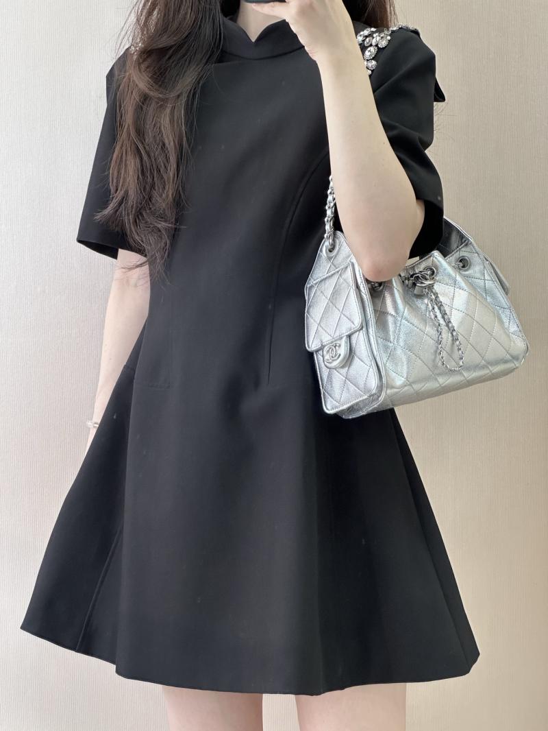 Chanel 25 Mini Handbag Silver AS5631