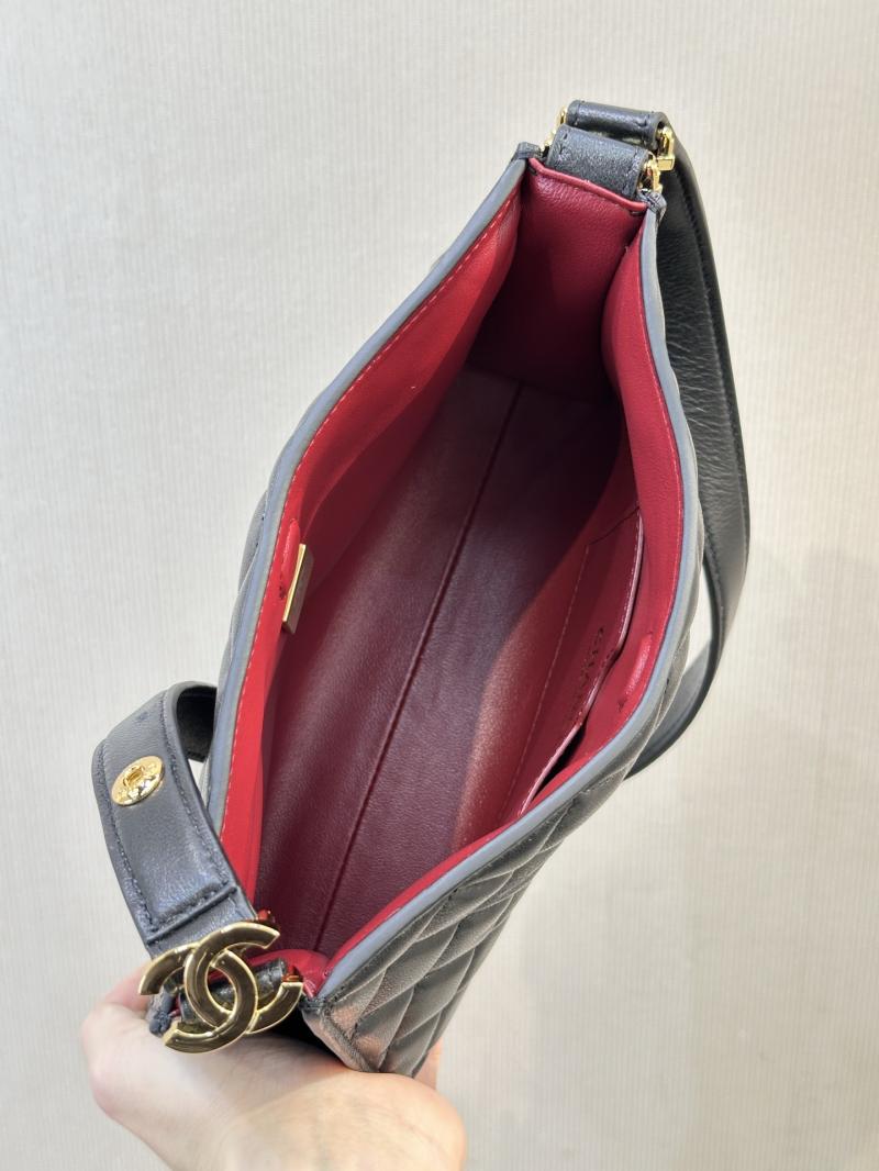 Chanel Lambskin Hobo Bag Black AS6045