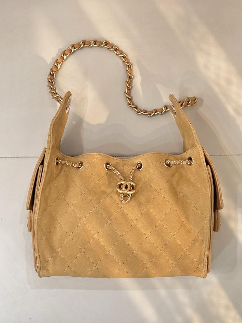 Chanel Suede 25 Small Handbag Camel AS5293