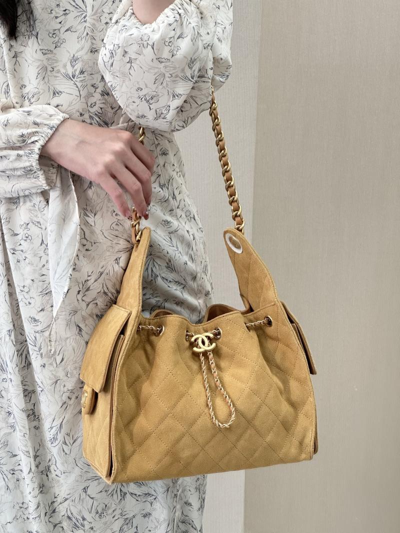 Chanel Suede 25 Small Handbag Camel AS5293