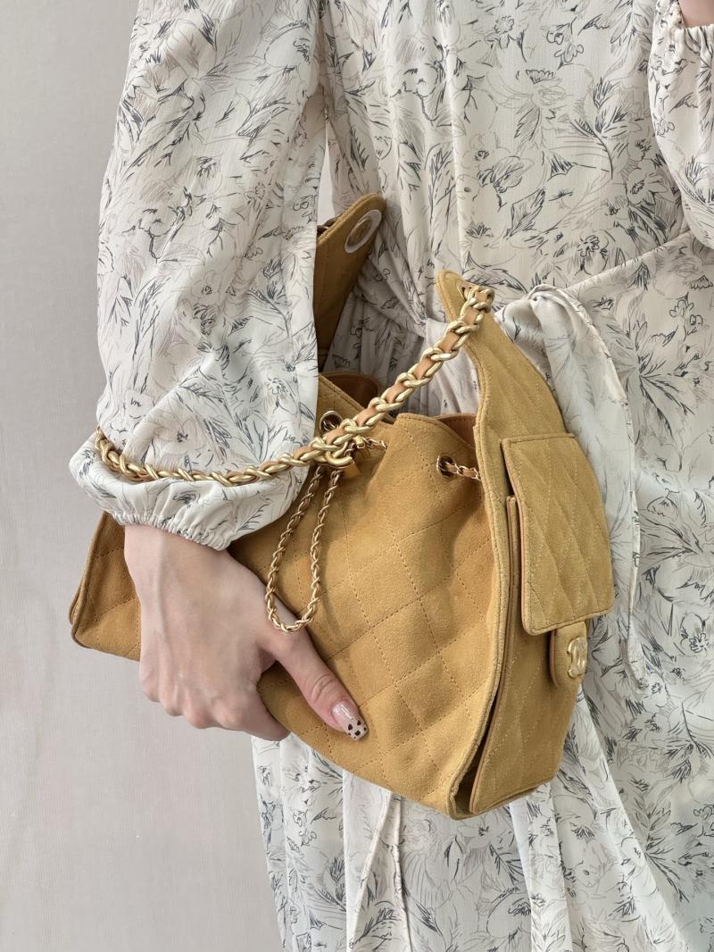 Chanel Suede 25 Small Handbag Camel AS5293