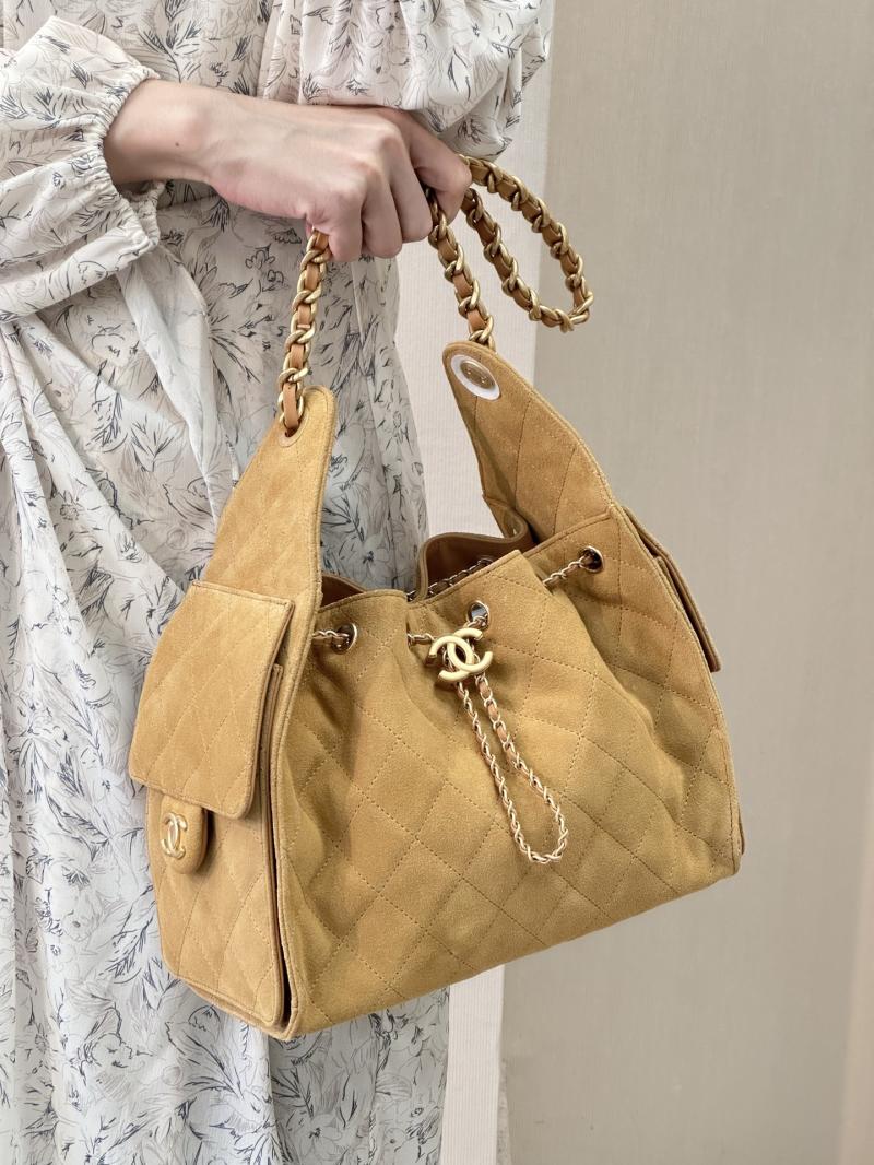 Chanel Suede 25 Small Handbag Camel AS5293