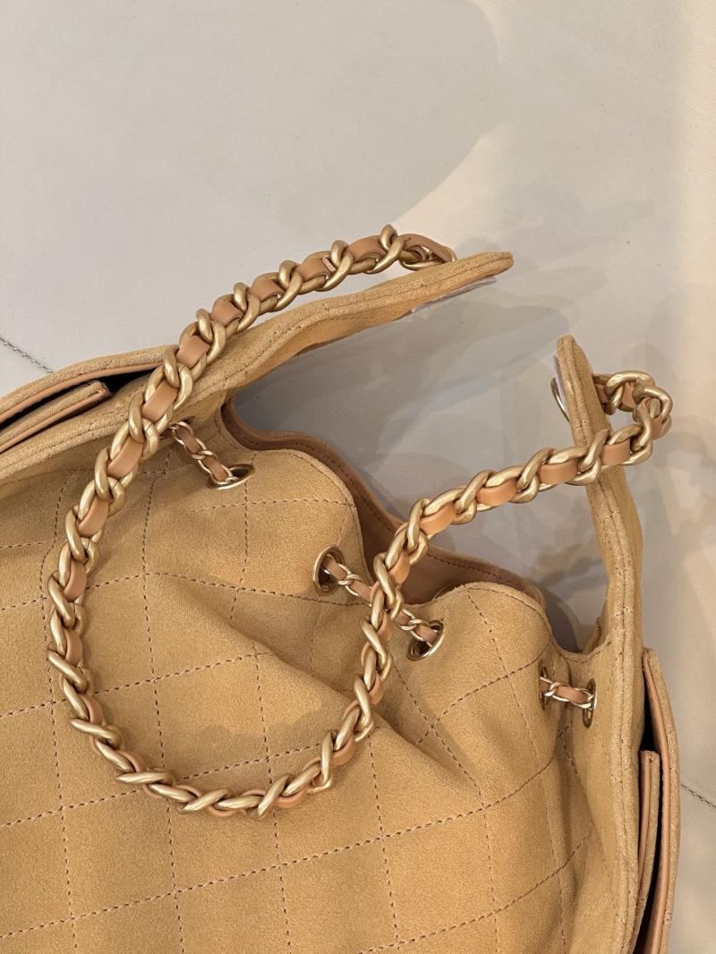 Chanel Suede 25 Small Handbag Camel AS5293