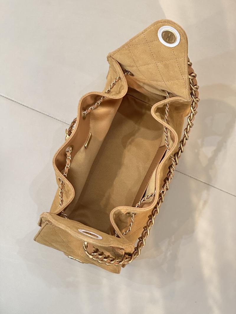 Chanel Suede 25 Small Handbag Camel AS5293