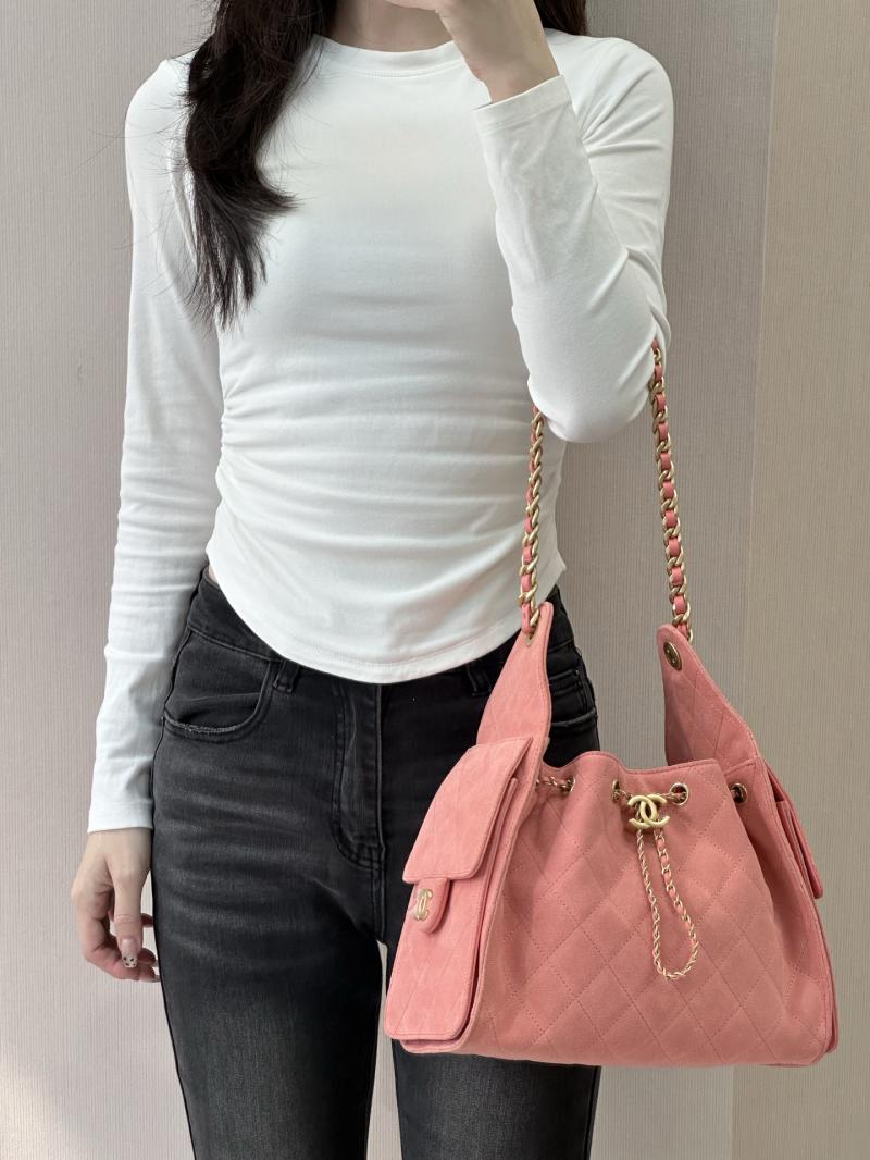 Chanel Suede 25 Small Handbag Pink AS5293