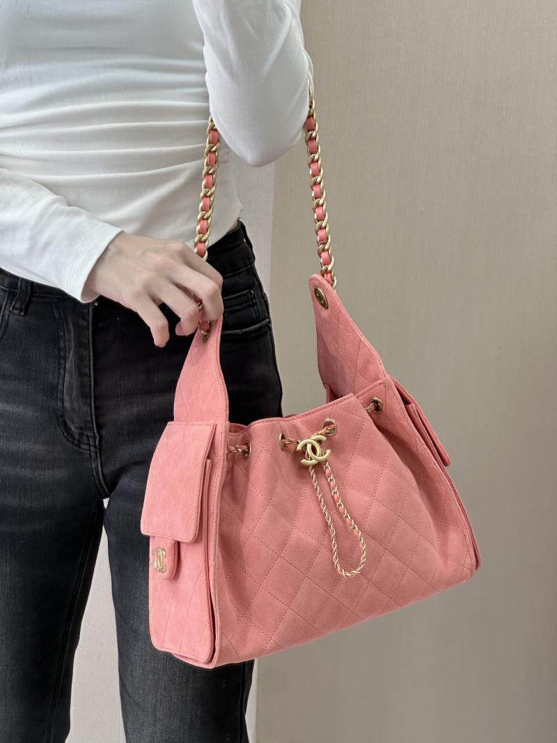 Chanel Suede 25 Small Handbag Pink AS5293