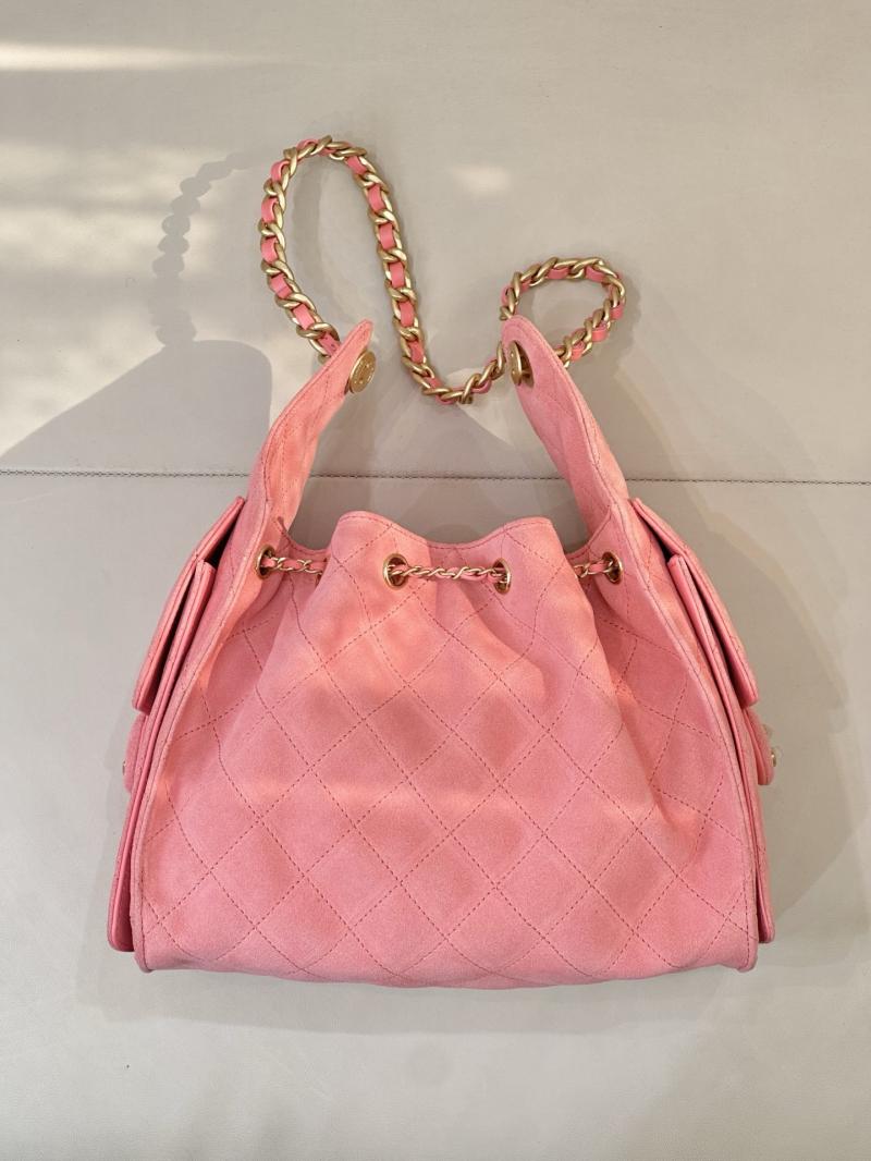 Chanel Suede 25 Small Handbag Pink AS5293
