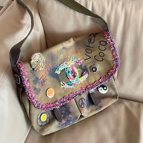 Large Chanel Graffiti Vintage Messenger Bag A122701