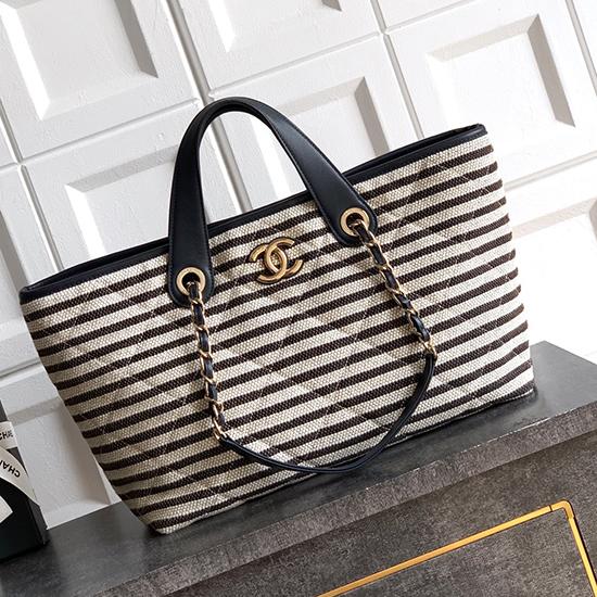 Large Chanel Shopping Bag Black AS6007