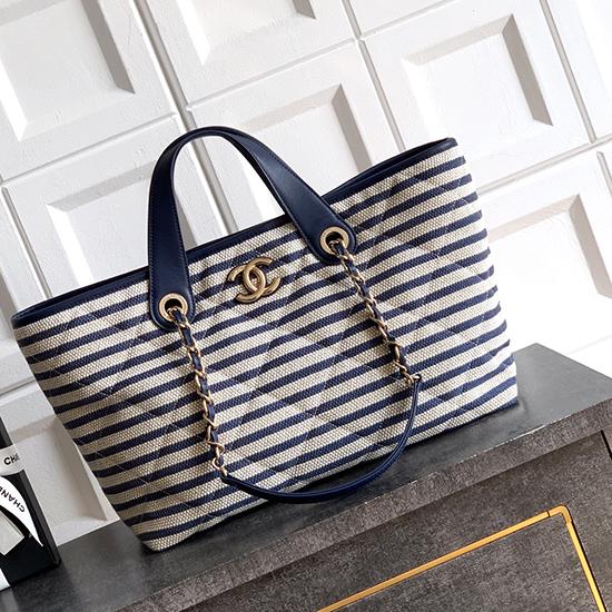 Large Chanel Shopping Bag Blue AS6007