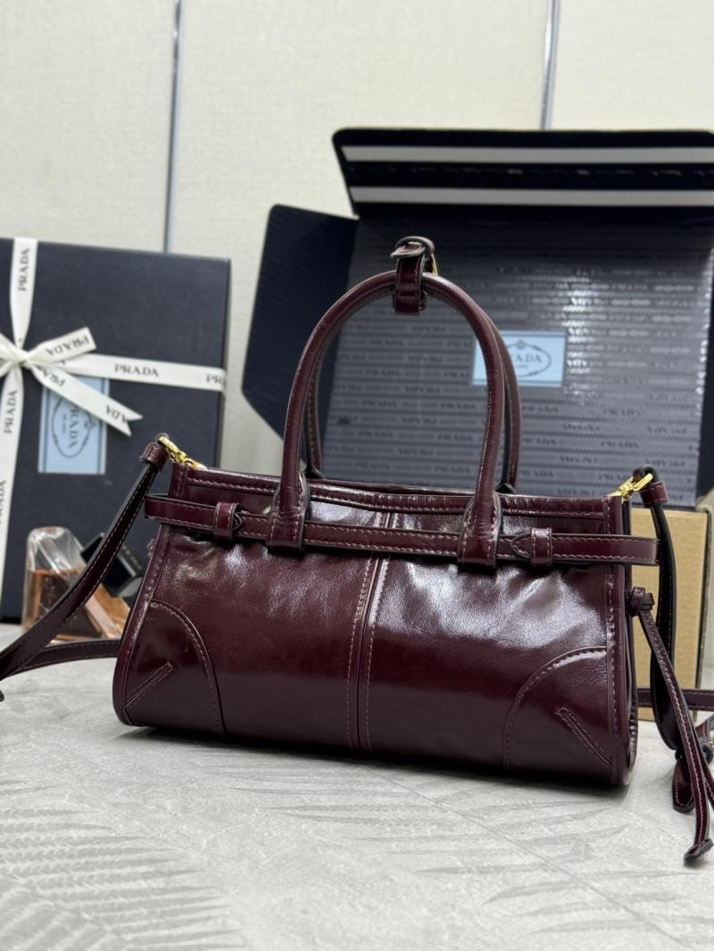 Prada Bonnie leather mini handbag Burgundy 1BA486