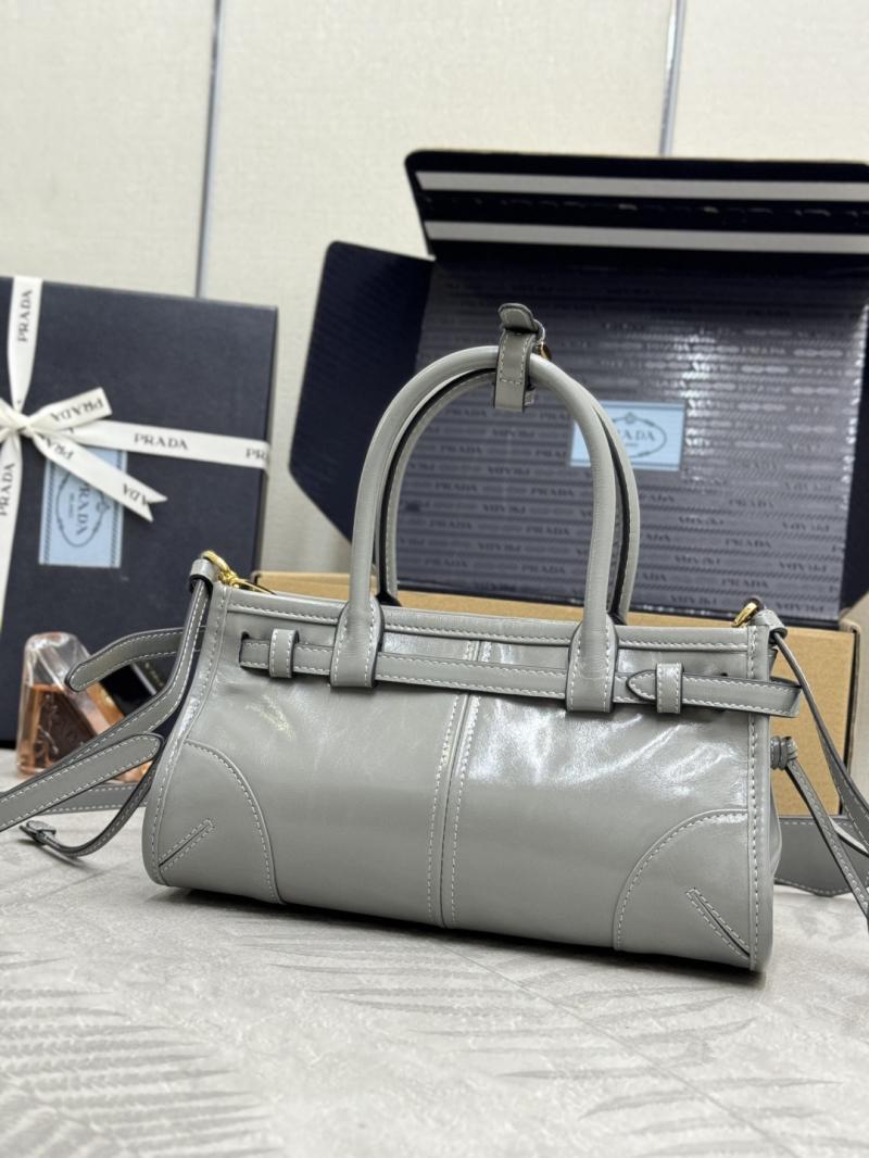 Prada Bonnie leather mini handbag Grey 1BA486