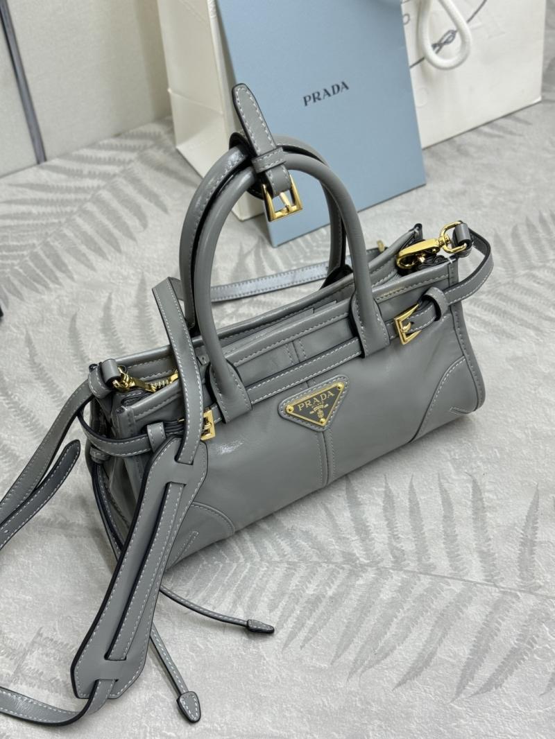 Prada Bonnie leather mini handbag Grey 1BA486