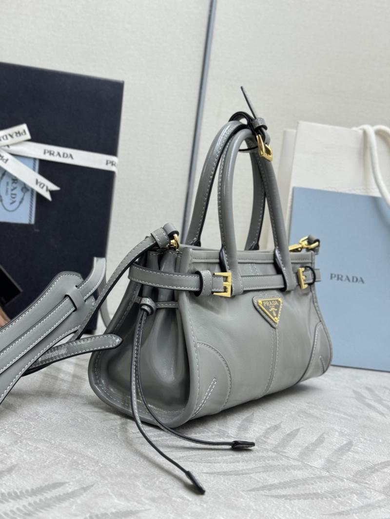 Prada Bonnie leather mini handbag Grey 1BA486