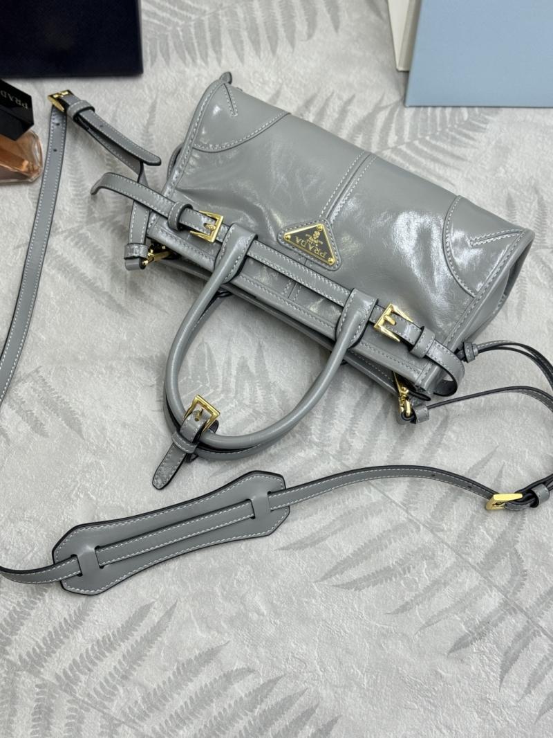 Prada Bonnie leather mini handbag Grey 1BA486