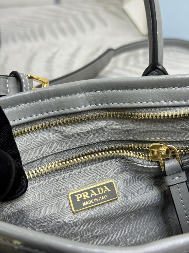 Prada Bonnie leather mini handbag Grey 1BA486