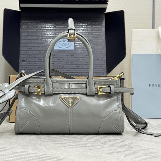 Prada Bonnie leather mini handbag Grey 1BA486