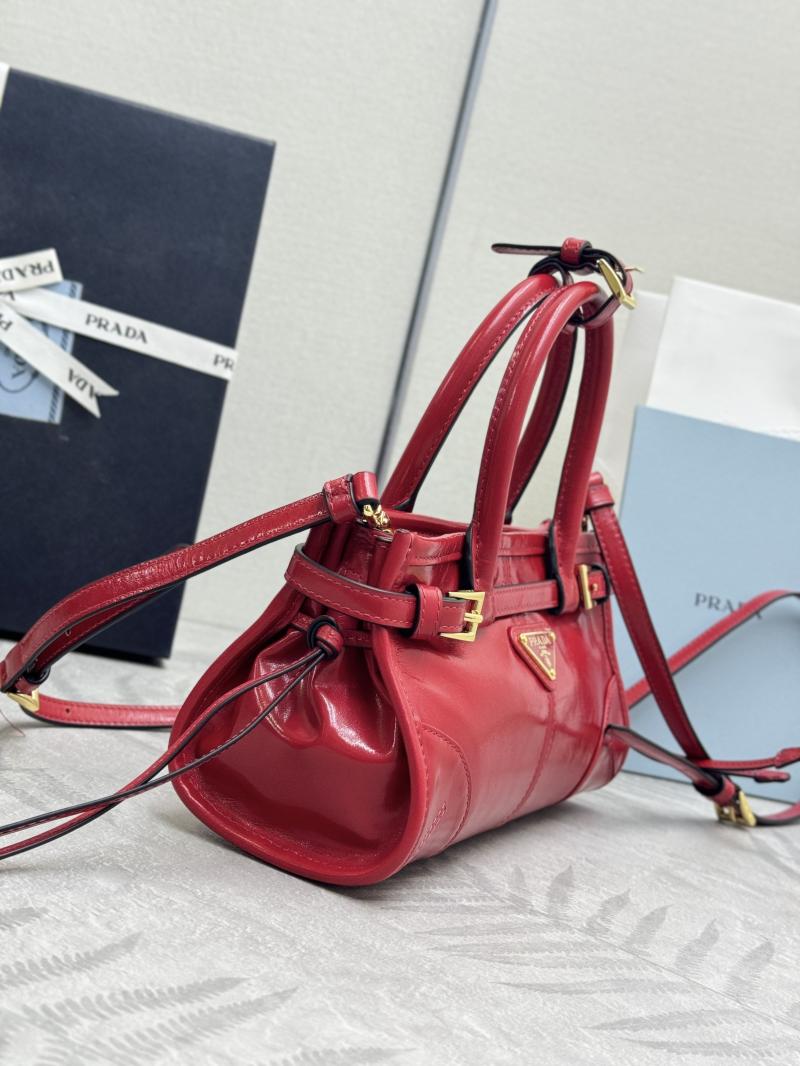 Prada Bonnie leather mini handbag Red 1BA486