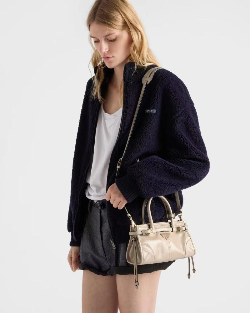 Prada Bonnie leather mini handbag Travertine 1BA486