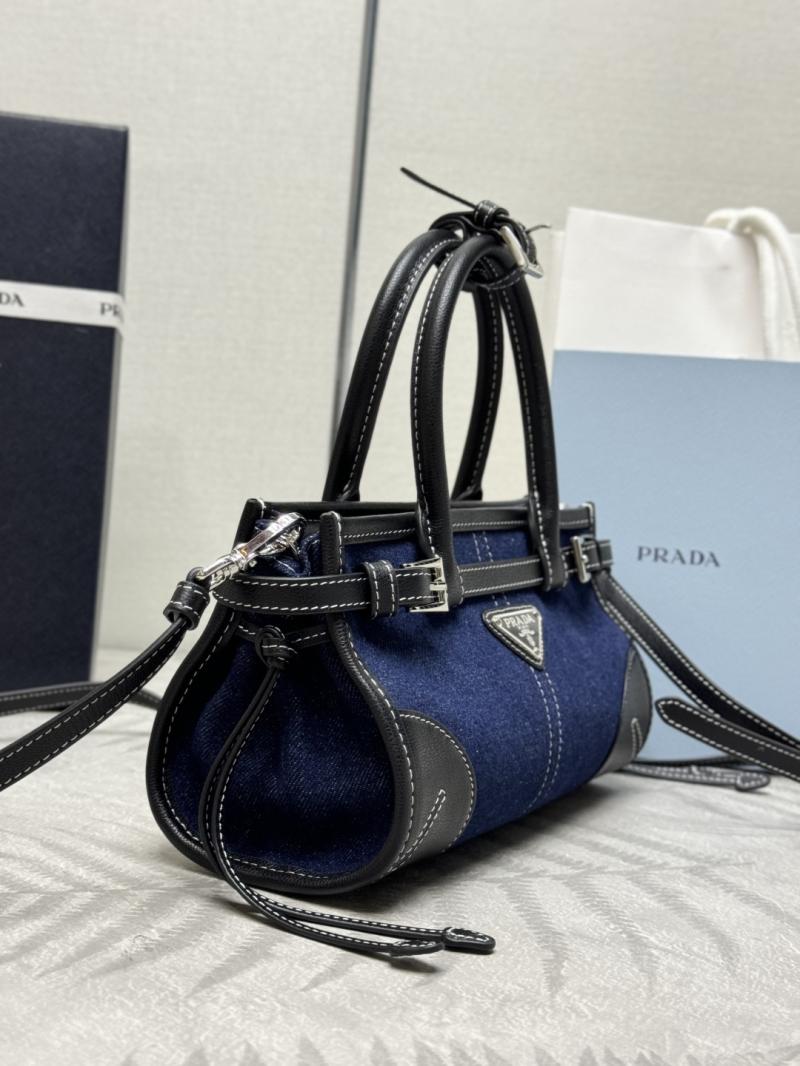 Prada Bonnie mini Denim handbag Black 1BA486