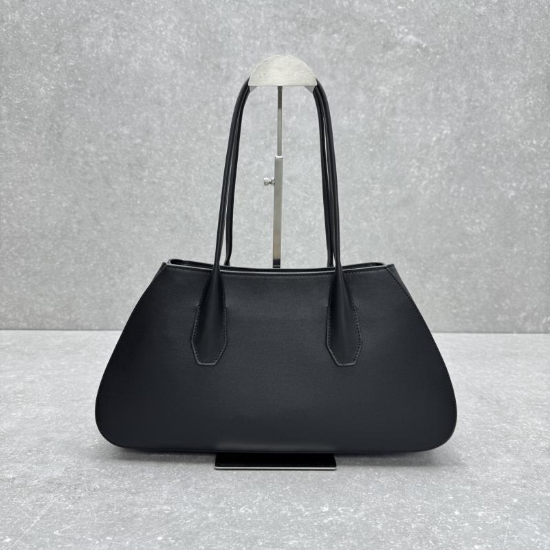 The Row Alger Leather Shoulder Bag Black T1842