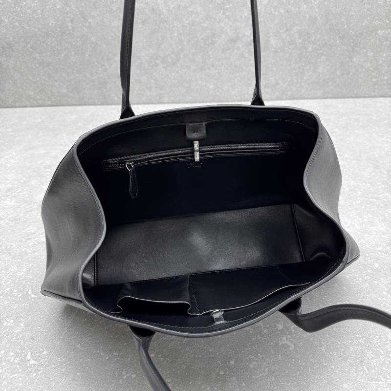 The Row Alger Leather Shoulder Bag Black T1842