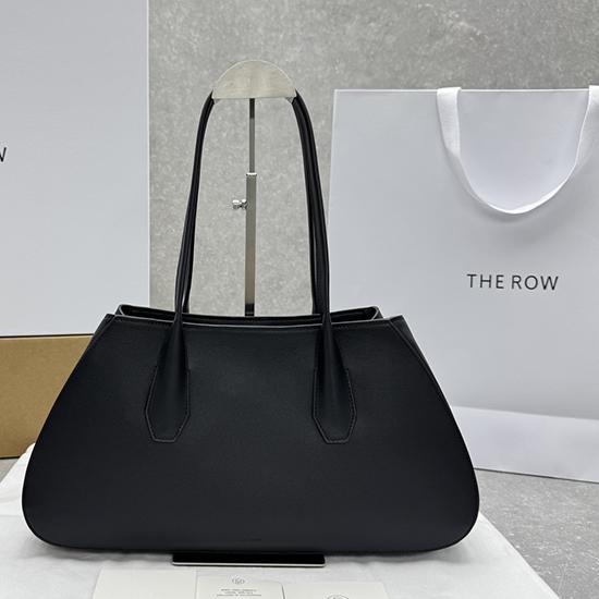The Row Alger Leather Shoulder Bag Black T1842