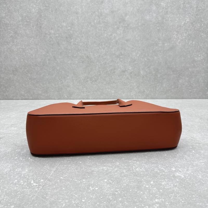 The Row Alger Leather Shoulder Bag Caramel T1842