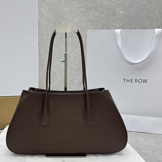 The Row Alger Leather Shoulder Bag Coffee T1842