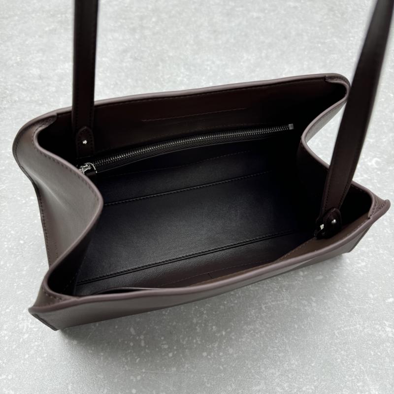 The Row Leather Peggy Clutch Coffee TR1879